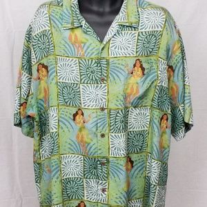 Tommy Bahama Hawaiian XL Floral Hula Girl Shirt